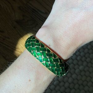 Lily Pulitzer Green Enamel Woven Bracelet